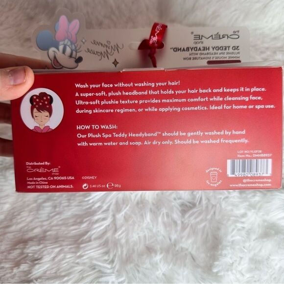The Crème Disney Minnie Mouse Plush Spa Headband Ears Bows - Picture 4 of 4